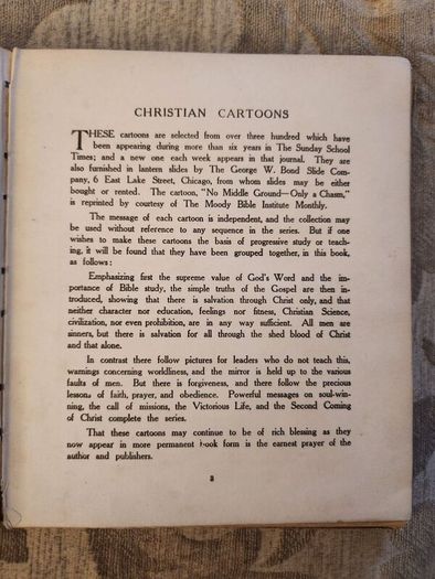 Christian Cartoons  By E.j. Pace. Vintage 1922 Hardback In Fair Condition.