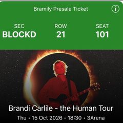 Brandi Carlile Tickets and car park