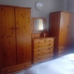Pine wardrobes x 2 and dresser