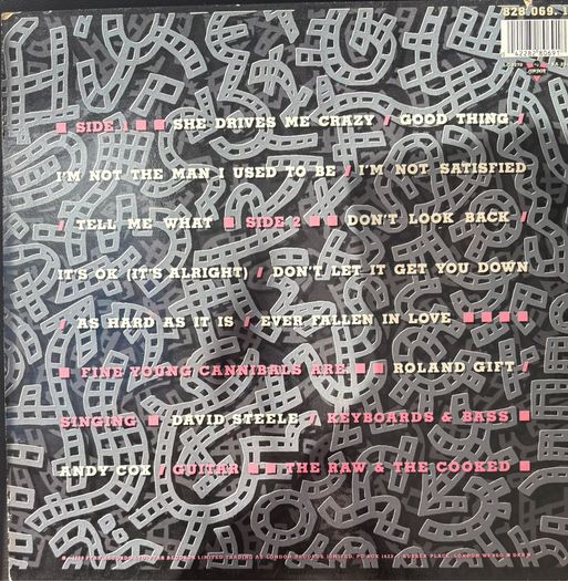 Fine Young Cannibals - The Raw & The Cooked. European Pressing. Plays like new. Album and cover in great condition. With printed inner sleeve. Bargain!