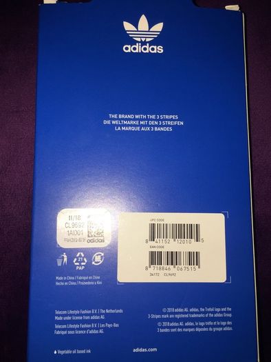 iphone X XS booklet case adidas originals wireless charging