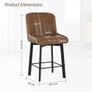 Brown Bar Stools Set of 2 Swivel Breakfast Kitchen Island Counter Stools Image 2