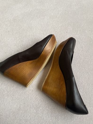 Vintage Chloe wedges brown leather Size 40 UK7