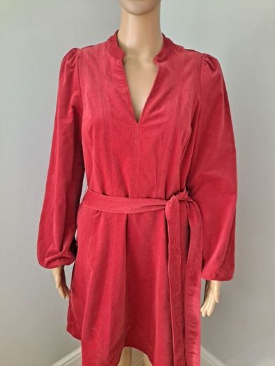 Boden red fine cord dress size UK 12