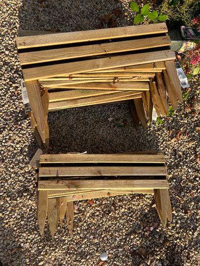 New Pressure treated slatted garden edging with built in stakes 60cmx15cm