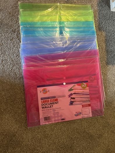 12 x A3 clear document wallets