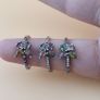 Vintage 925 Sterling Silver Multi-Color Tourmaline Butterfly Shape Rings Lot of 3 Image 7