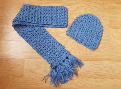 ladies handmade pure wool hat and scarf