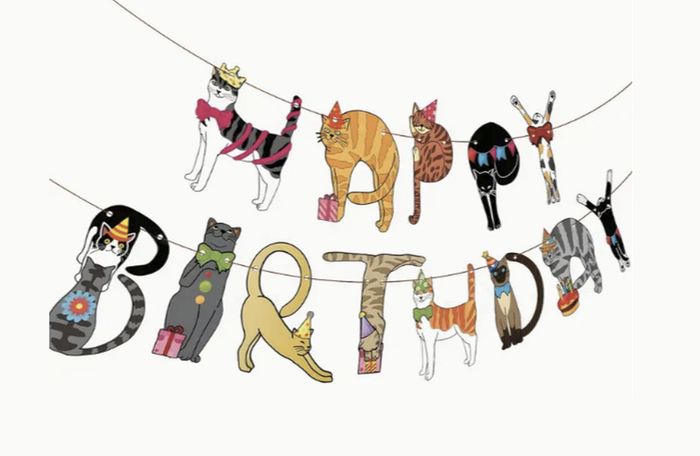 Cat Birthday Banner