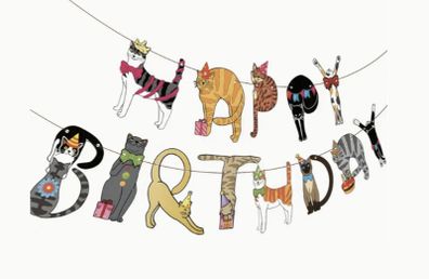 Cat Birthday Banner