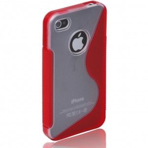 Cover for iPhone 4 4S + Free Screen Protecor Protective Case S-Line Soft Gel Silicone
