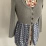 cardigan Bnwot small Benetton cardigan with satin peplum Image 2