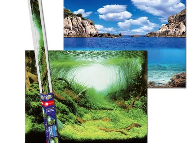 Aqua Nova Plant/Ocean Double Sided Background 60x30cm