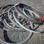 Road bike,  racing bike 700c wheels and tyres bundle  Continental tyres, 700x23c & 700x28c & 26" mixed condition Image 7