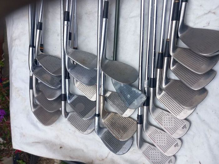 A Selection Of Golf Clubs.  All Left Handed Clubs
