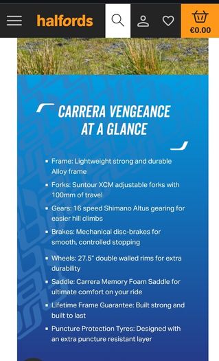 Carrera Vengeance Womens (Teenager) Mountain Bike