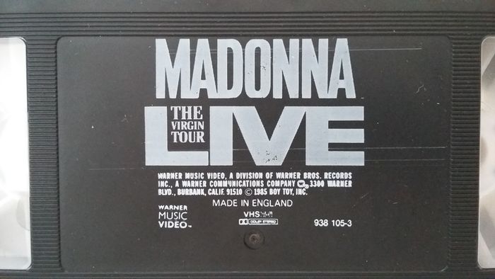 Madonna Live 1985 The Virgin Tour Vintage Vhs Pal Video Cassette Tape