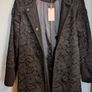 NEW  Black Wool Coat with Lace overlay Image 4