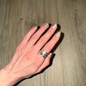 Anti-stress spinning silver ring 52