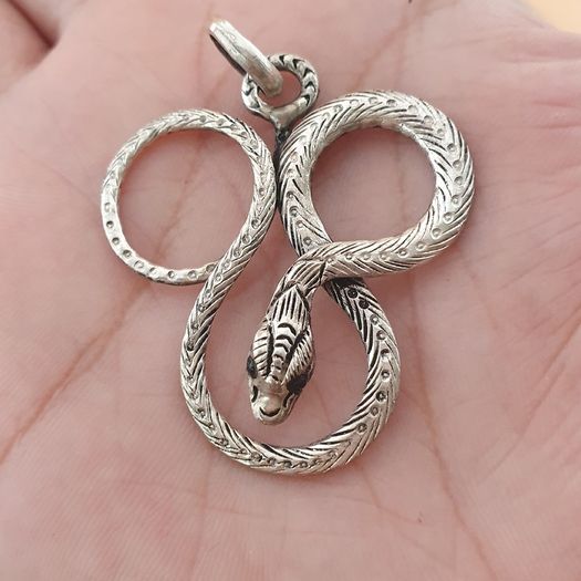 Vintage Brass Snake Beatiful Handmade Pendant
