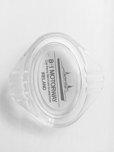 B + I motorway car ferry service to and from Ireland ,glass ashtray,,a slight little chip ,underneath one edge ,,very small,see pictures for condition,,price includes post to anywhere in ireland,,thank you, take as is