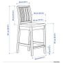 IKEA Ekedalen wooden white grey 4 tall stools Image 10