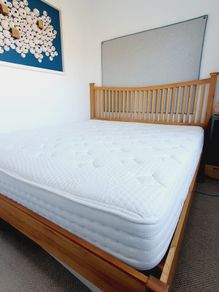 Super King Pine Bed Frame + Mattress