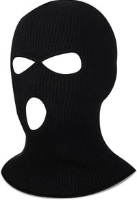 3 Hole Knitted Balaclava Full Face Covering Winter Knitted Balaclava Protection Full Face Cover Thermal Winter Ski Black