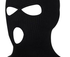 3 Hole Knitted Balaclava Full Face Covering Winter Knitted Balaclava Protection Full Face Cover Thermal Winter Ski Black