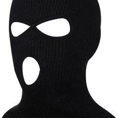 3 Hole Knitted Balaclava Full Face Covering Winter Knitted Balaclava Protection Full Face Cover Thermal Winter Ski Black