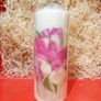 XL Mother's day Valentine's day decorative spring birthday new home summer pink flowers bouquet picture pillar gift candle Image 5