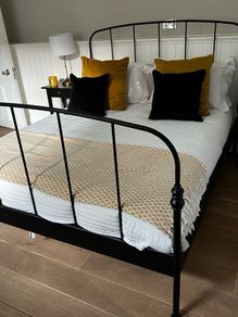 King-Size Black Metal Bed Frame