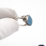925 Vintage Sterling Silver & Blue Chalcedony Ring Image 8