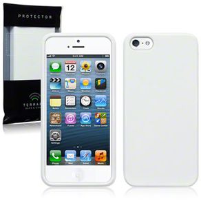 New Iphone 5 Gel Case Cover Solid Black Solid White With Free Screen Protector