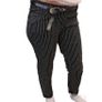 Black fabric trousers with stripes Image 2