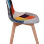 Prism Patchwork Scandinavian Chair  Multi-Colour Chenille Natural Beech 47x50x82cm Image 4