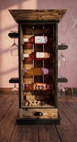 Rrustic wine cabinet/ reclaimed-timber