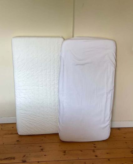 Large White Sundvik Baby Cot + 2 Mattresses