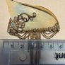 Rare Vintage MARENA W. Germany Art Deco Revival Mother of Pearl & AB Crystal Waterfall Statement Pen Image 3