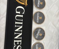 Guinness bar runner and coaster set