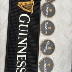Guinness bar runner and coaster set