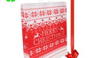 Job Lot 20 Christmas Paper carrier bags with twisted handles top quality Size M 26 x 12 x 32 cm Xmas bags