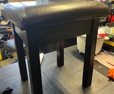 Brand New Dark Oak Leather Dresser Table Stool