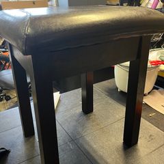 Brand New Dark Oak Leather Dresser Table Stool