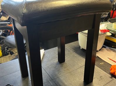Brand New Dark Oak Leather Dresser Table Stool
