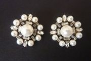 Art Deco Style Pearl Crystal Earrings