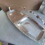 Vintage Retro Chrome Plated Rectangular Serving Dish With Handle Image 4