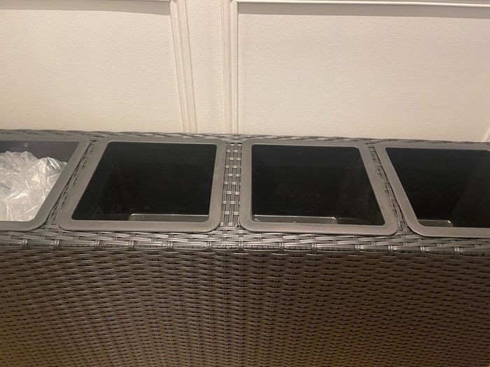 4 Pot Black Wicker Planter Box - Cadiz