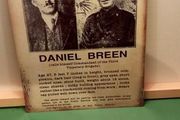 Dan Breen reward poster tin metal sign