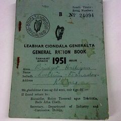 Old Irish ration book Ireland Ephemera Halligan County Kildare